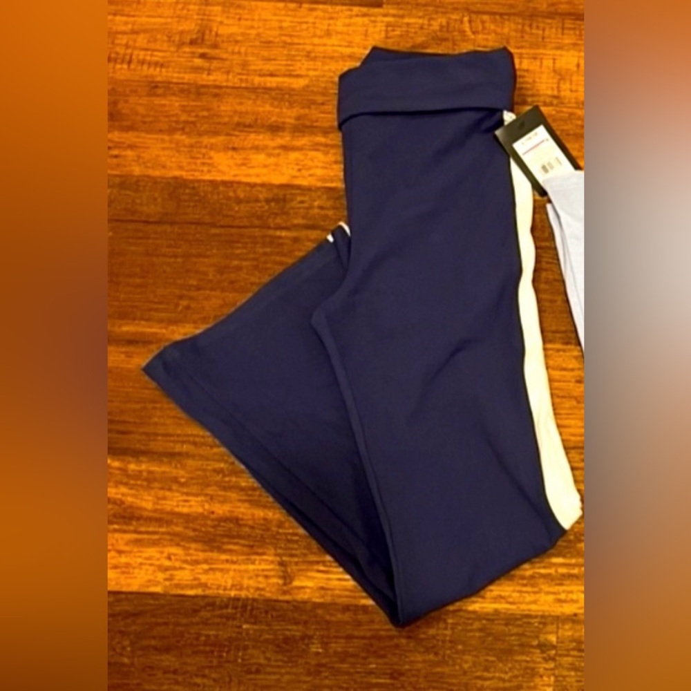 Navy Blue W/White Stripes Tagless Soft Flare Pants